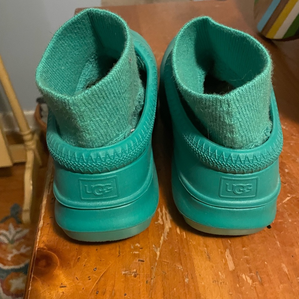 Bright green Tasman X slippers